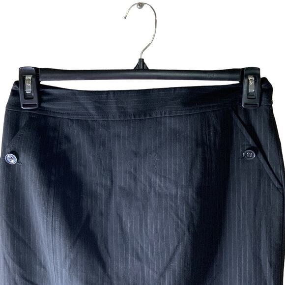 Rafaella Skirt Women's Size 4 Zipper Button Pockets Straight Pencil Skirt Black - Picture 5 of 7